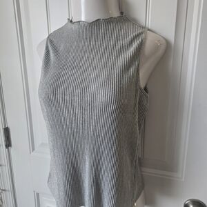 Anthropologie Gray Ribbed Tank Top